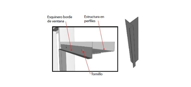 Esquinero aluminio p/borde de ventana
